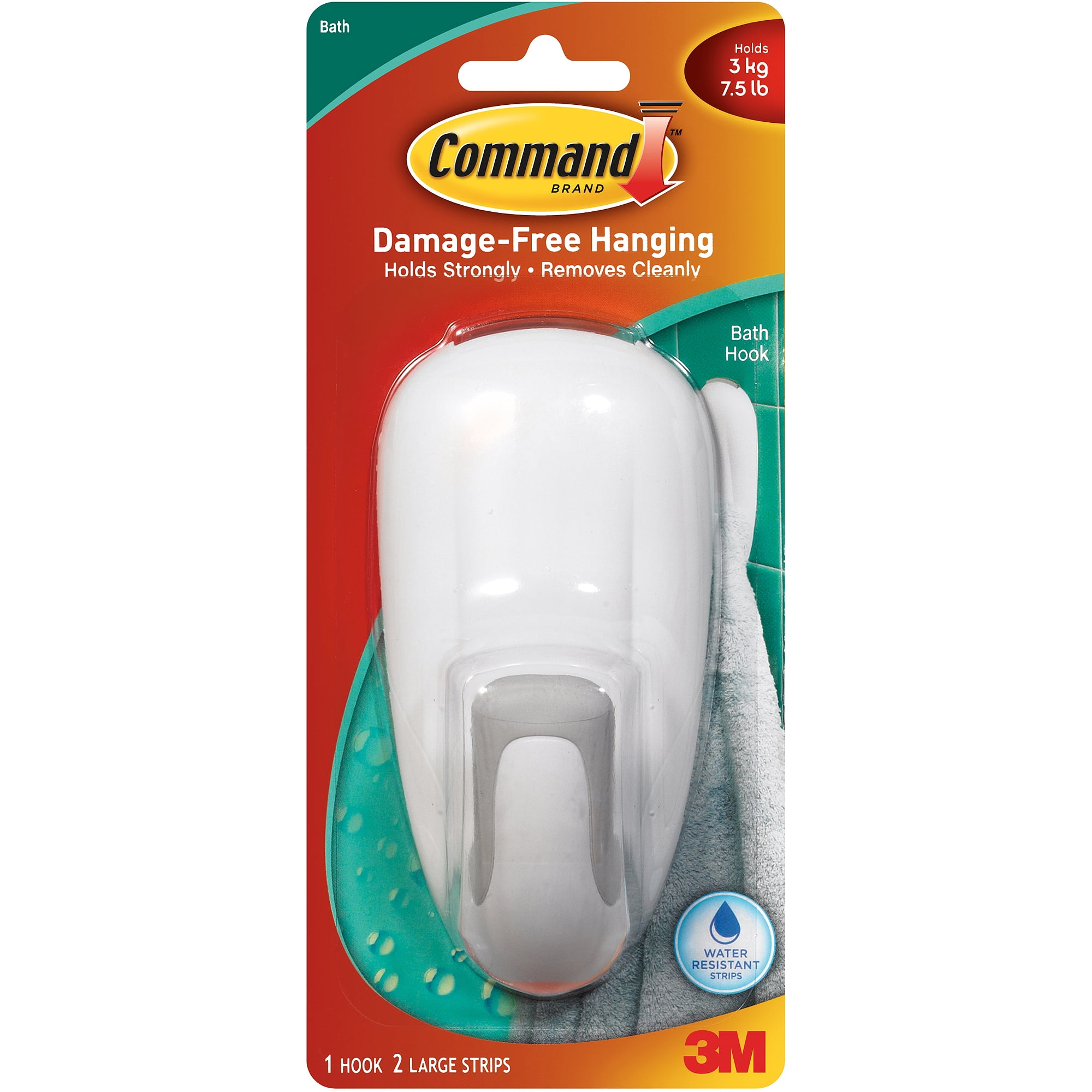 Command Hooks For Bathroom My Web Value Command Bath Hook White 1 2 Strips 17600b
