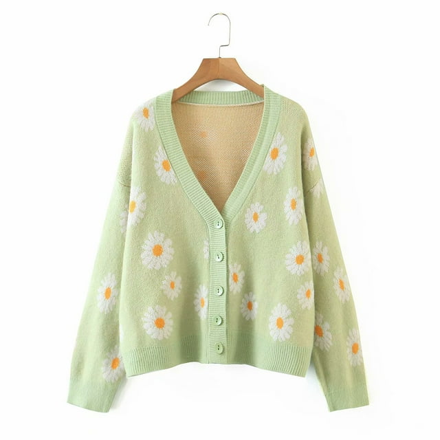 Cardigan en Tricot en Vrac à Manches Longues et Col V pour Femmes