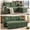 Dark Green-Polyester, variant on L-Shaped Sleeper Sectional Sofa with Pull-Out Bed, Reversible Storage Chaise, Convertible Fabric Sofa Bed Sleeper Sofa Bed for Living Room and Small Spaces