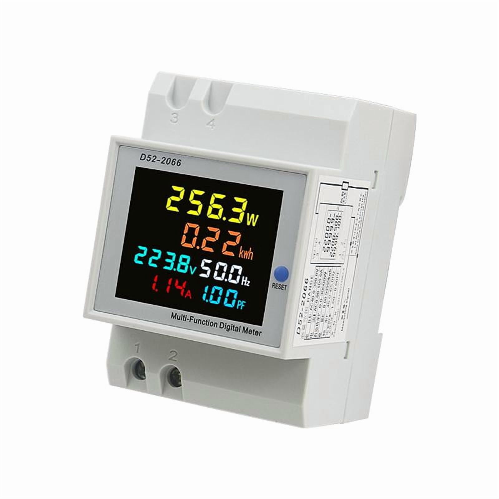 Din rail AC Monitor 6IN1 110V 220V 380V 100A Voltage Current Power Factor