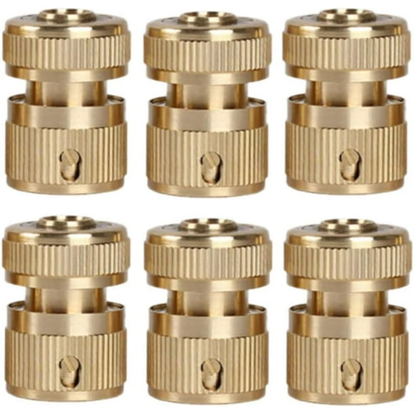 6pcs Brass Hose Connector, Garden Hose Quick Connector, Hose Connector, for Hose Fitting