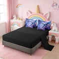 thumbnail image 3 of Erosebridal 3D Cartoon Unicorn 7-Piece Bedding Comforter Set For Kids,Cute Magic Animal King Bedding Sets,Reversible Black, 3 of 7