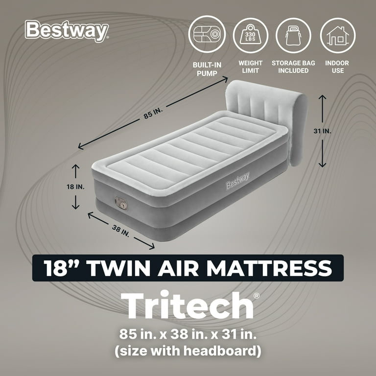 Bestway Twin Size Inflatable Air Mattress with Built-in Pump and