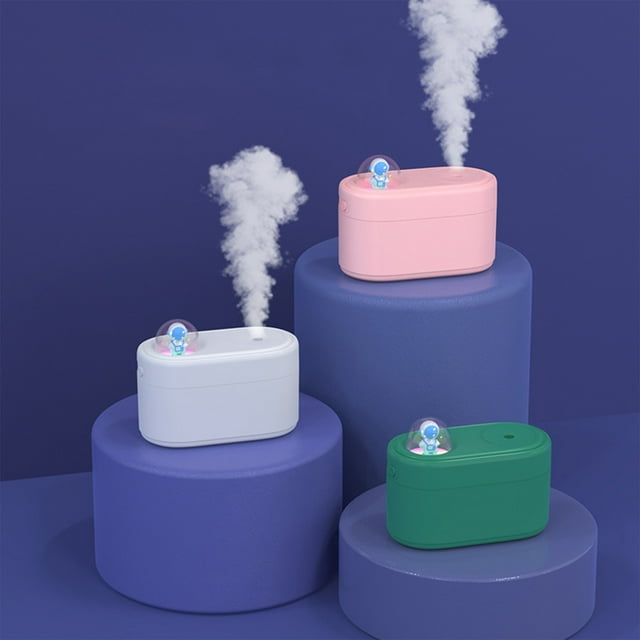 Fiudx Humidificador Portátil Usb, Minihumidificador Silencioso de Vapor Frío para Oficina, Coche y Habitación de Bebé, con Luz Nocturna Colorida, Capacidad de 350 Ml, Dos Modos de Pulverización, Tama