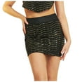 thumbnail image 2 of Christmas! Ohufall Mini Skirt Women's Fashion Sequins Solid Color High Waist Stretch Short Skirt, 2 of 9