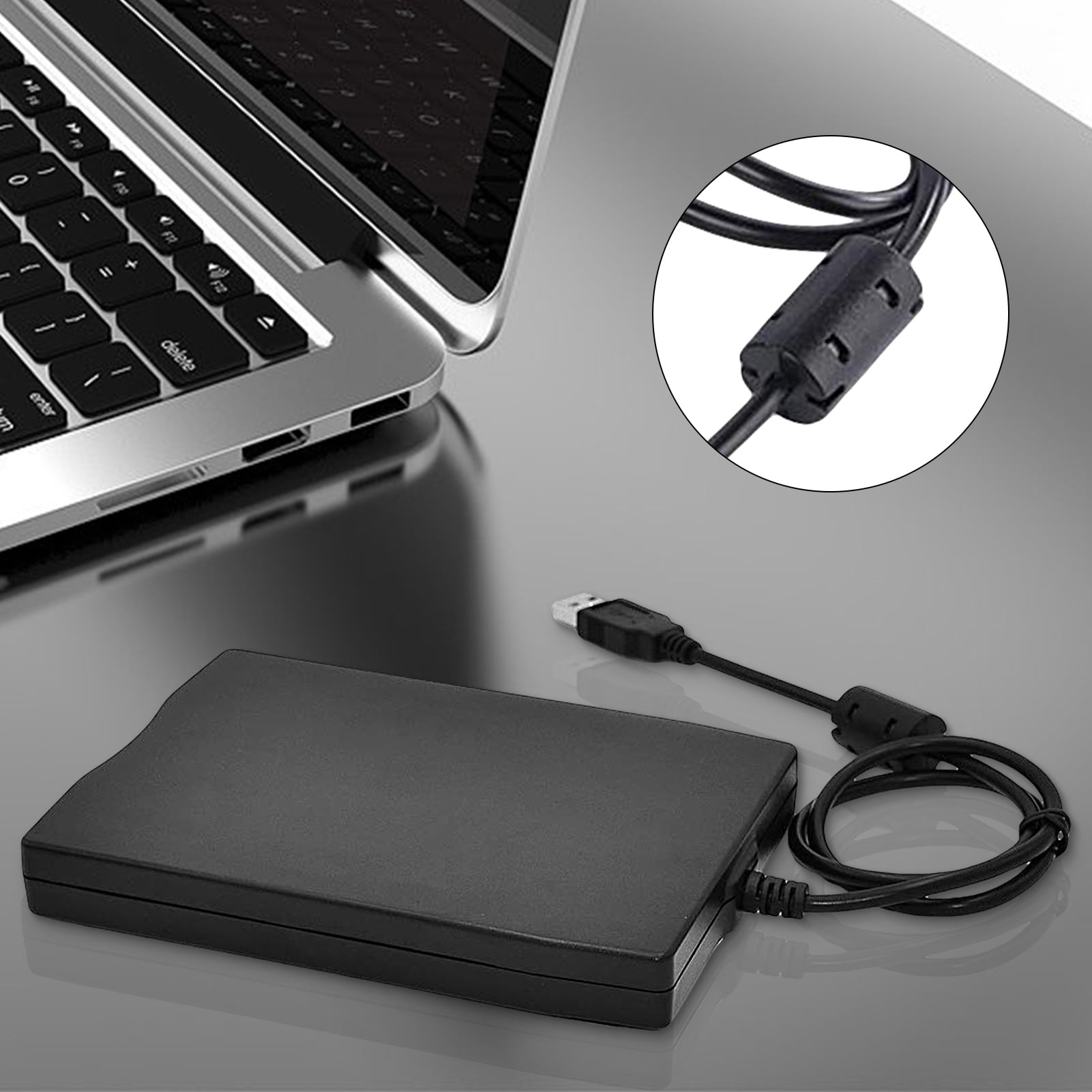 Lifetechs Floppy Disk Drive Anti-jamming Stable Performance High Speed Durable Effective Driver-free Portable Office External 1.44M 2HD USB Floppy Disk Drive for PC