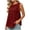Wine 85, variant on Karymi 3/4 Length Sleeve Womens Tops Round Neck Side Drawstring Cut‑Out Sleeveless Peplum Tank Top, Solid Crinkled Textured Loose‑Fit Blouse, Split Side Summer A-line Shirt Womens Workout Tops