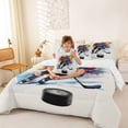 thumbnail image 5 of Erosebridal Artistic Hockey Player Bedding Comforter Set, Sport King Bedding Sets for Men and Boys, Reversible 7 Pieces, 5 of 6