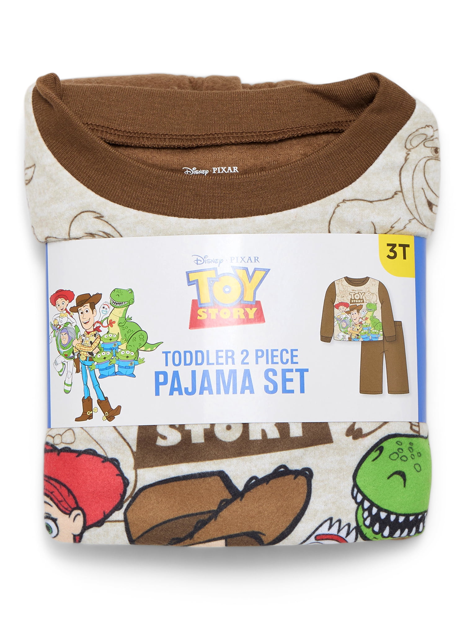 Disney Pixar Toy Story Toddler Boys Long Sleeve Top and Pants Pajama Set, 2-Piece, Sizes 12M-5T