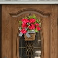 thumbnail image 5 of FAMTKT Spring Wreath, Front Door Wreath, Floral Wreaths Spring Simulation Flower Hanging Basket Outdoor Courtyard Decoration Door Hanging Living Room Decoration Pendant, 5 of 9