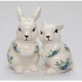 thumbnail image 3 of Ceramic Easter Rabbits with Blue Roses Pattern Salt and Pepper Shakers, Spring Decor, Easter Decor, Rabbit Lover Gift, 3 of 5