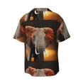 thumbnail image 2 of KLL Elephant Sunset in Kenya Print Men's Shirt Short Sleeve Button Down Summer Cuba Beach Shirts- Medium, 2 of 7