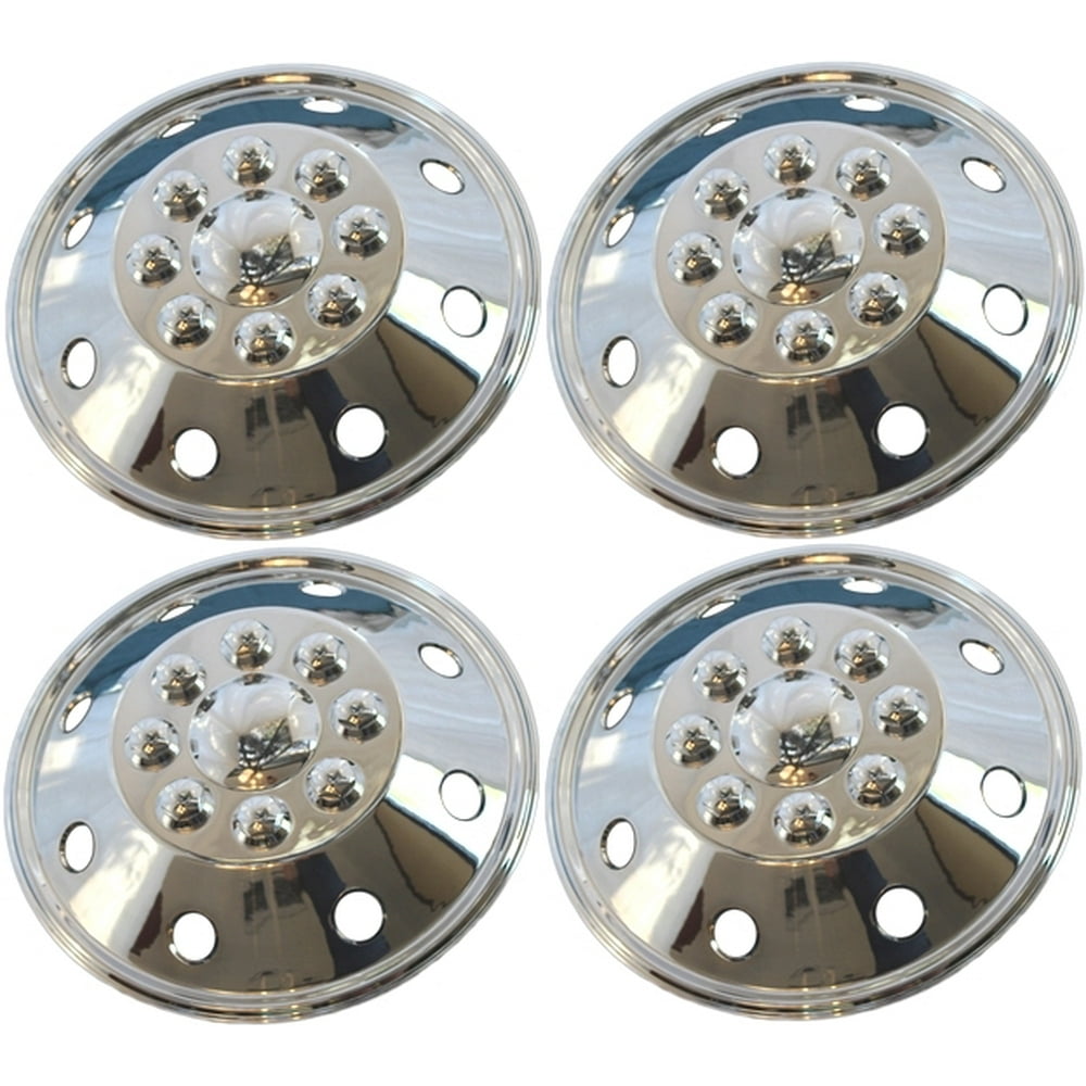 Dodge Ram Promaster 1500, 2500, 3500 20142021, Set of 4, Pound On ABS Plastic Chrome Hubcaps