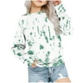 thumbnail image 2 of piuwrlz Hoodies for Girls Long Tops Sleeve Printed Hoodie Long Sleeves Without a Hat Sweater Green Size 11-12 Years, 2 of 5