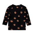 thumbnail image 5 of MKOSPLRT Kids' 3/4 Sleeve Halloween Shirts Boys Girls Crew Neck Graphic Tees Funny Pumpkin Ghosts Tops Casual Fall T-Shirts 3-12 Years, 5 of 5
