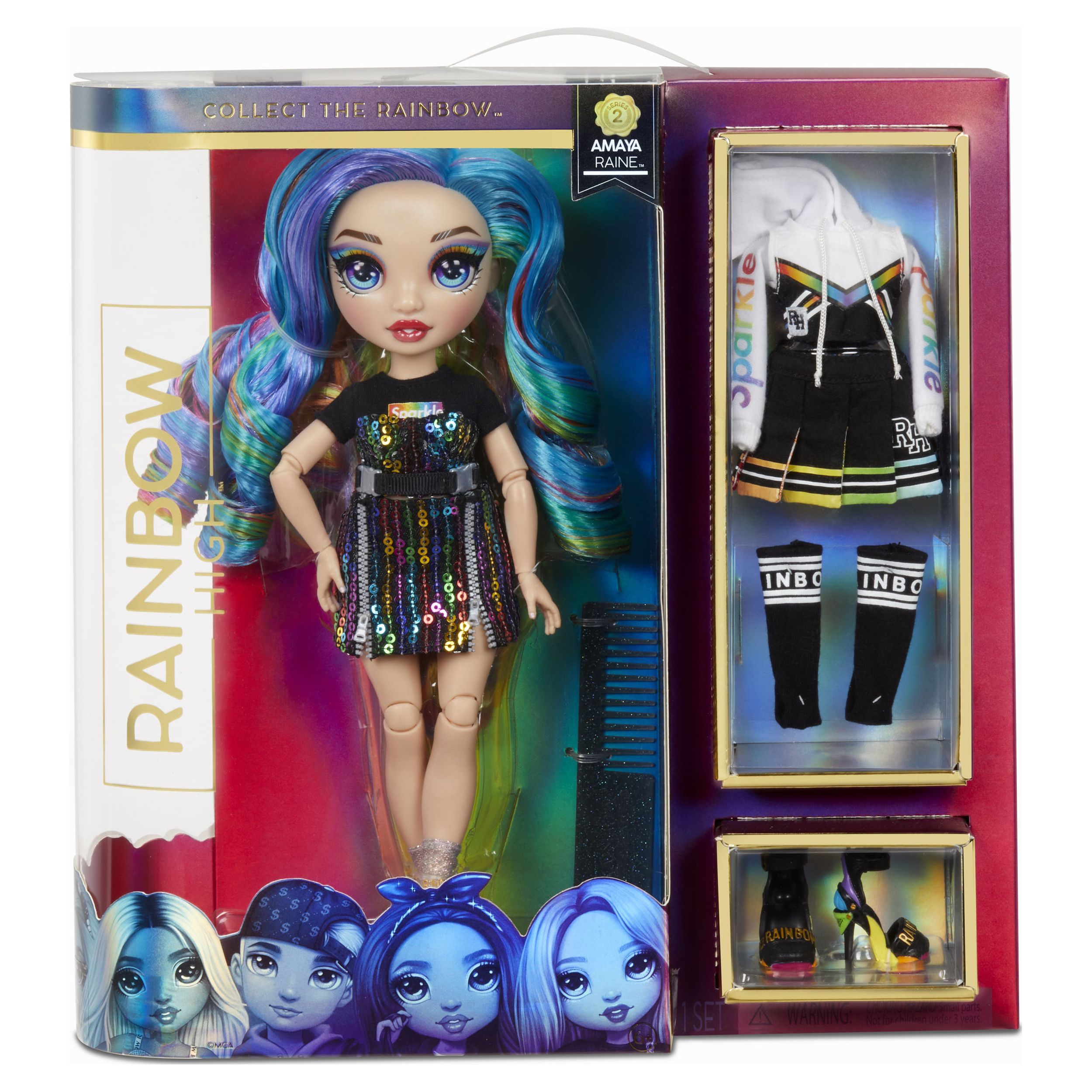 Rainbow High Amaya Raine – Rainbow Fashion Doll with 2 Complete Mix & Match Outfits and Accessories, Toys for Kids 6-12 Years Old - image 3 of 8