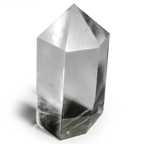 Crystal Allies Gallery: Self Standing 6 Facet Single Termanated Point Clear Quartz w/Authentic Stone Card