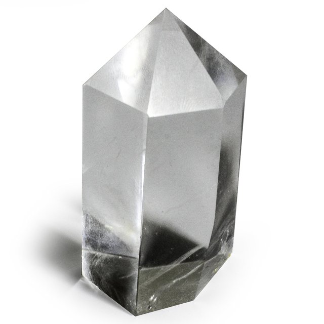 Crystal Allies Gallery: Self Standing 6 Facet Single Termanated Point Clear Quartz w/Authentic Stone Card