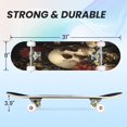 thumbnail image 2 of 31"x8" Skull Red White Flowers Dark Complete Skateboards for Beginners, Double Kick 7 Ply Maple Deck Skateboard with Wheels, Gifts for Kids Teens, 2 of 8