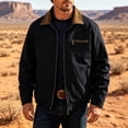 thumbnail image 2 of Jerdar Men's Fashion Vintage Solid Color Outdoor Business Pocket Long Sleeve Jackets Warm Jacket, 2 of 5