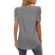 thumbnail image 2 of Camisa de verano para mujer,Camisa informal para mujer V Camisa informal de manga corta para mujer Rendimiento lleno de energía, 2 of 6