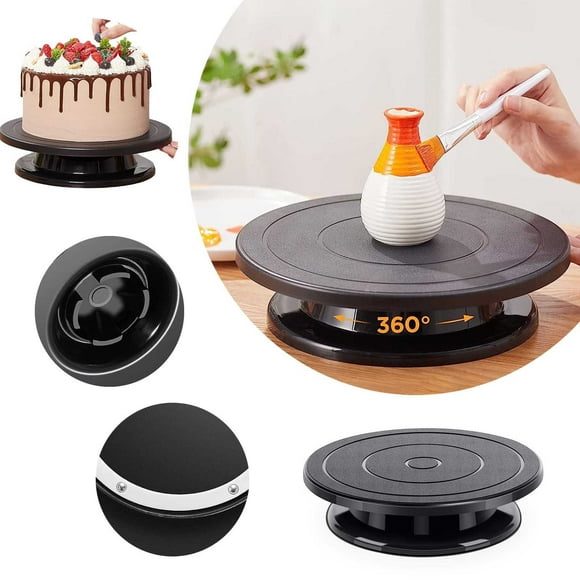 Bakeware Category Product Category - Product Title for Craft and Cake Rotating Platform with Black Decorating Turntable for Ceramic Clay Spray Painting Art Projects and Baking