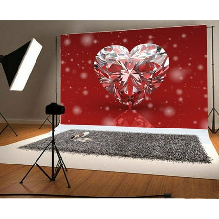 - GreenDecor Polyster 7x5ft Photography Backdrop Valentine's Day Romantic Background Snowflake Diamond Heart Scene Photo Background Children Baby Adults Portraits Backdrop