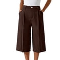 thumbnail image 4 of Cekizud Capri Pants for Women High Waist Wide Leg Culottes Pleated Front Cropped Pants with Pockets,Sizes S-2XL, 4 of 7