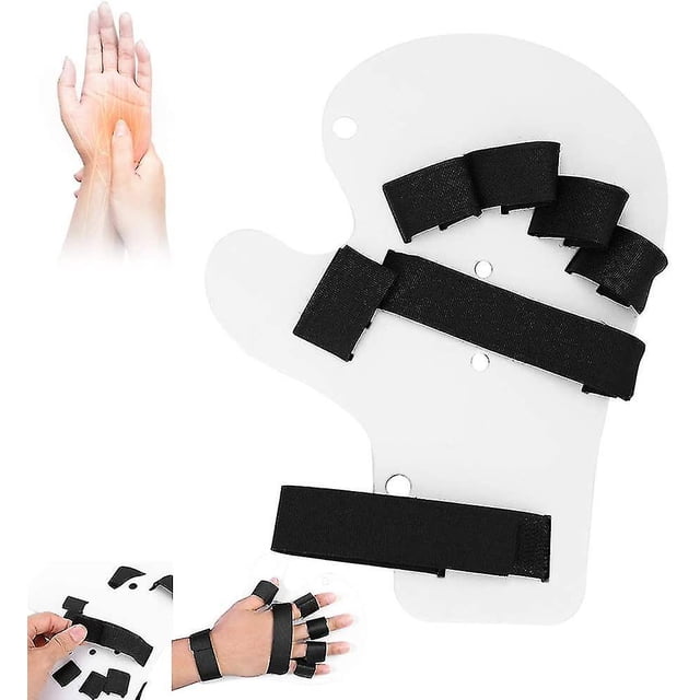 Soporte de férula para mano: férula para mano para pacientes con accidente cerebrovascular, órtesis de dedo extendida para recuperación