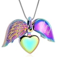 thumbnail image 4 of Angel Wing Heart Urn Necklace for Ashes Forever in My Heart Pendant Cremation Necklace Stainless Steel Ashes Jewelry for Dad Mom Papa Husband Wife Ashes Pendant, 4 of 7