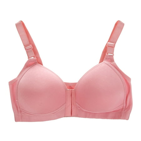 

Sebtyili Women s Large Size No Steel Ring Comfortable Thin Front Button Mom s Universal Bra