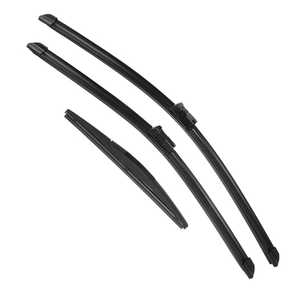 Conjunto de limpiaparabrisas delantero y trasero de 3 piezas de 24" 21" 10" que se adapta a GMC Acadia 2007-2012 con bloqueo superior negro