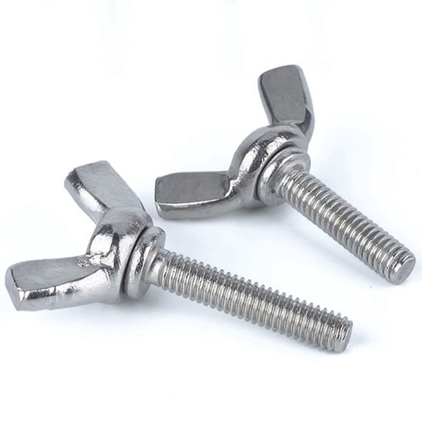 25 uds tuerca de mariposa M6 * 25mm tornillo de mariposa con perno métrico acero inoxidable 201 tornillo de mariposa tornillo de mano de fijación