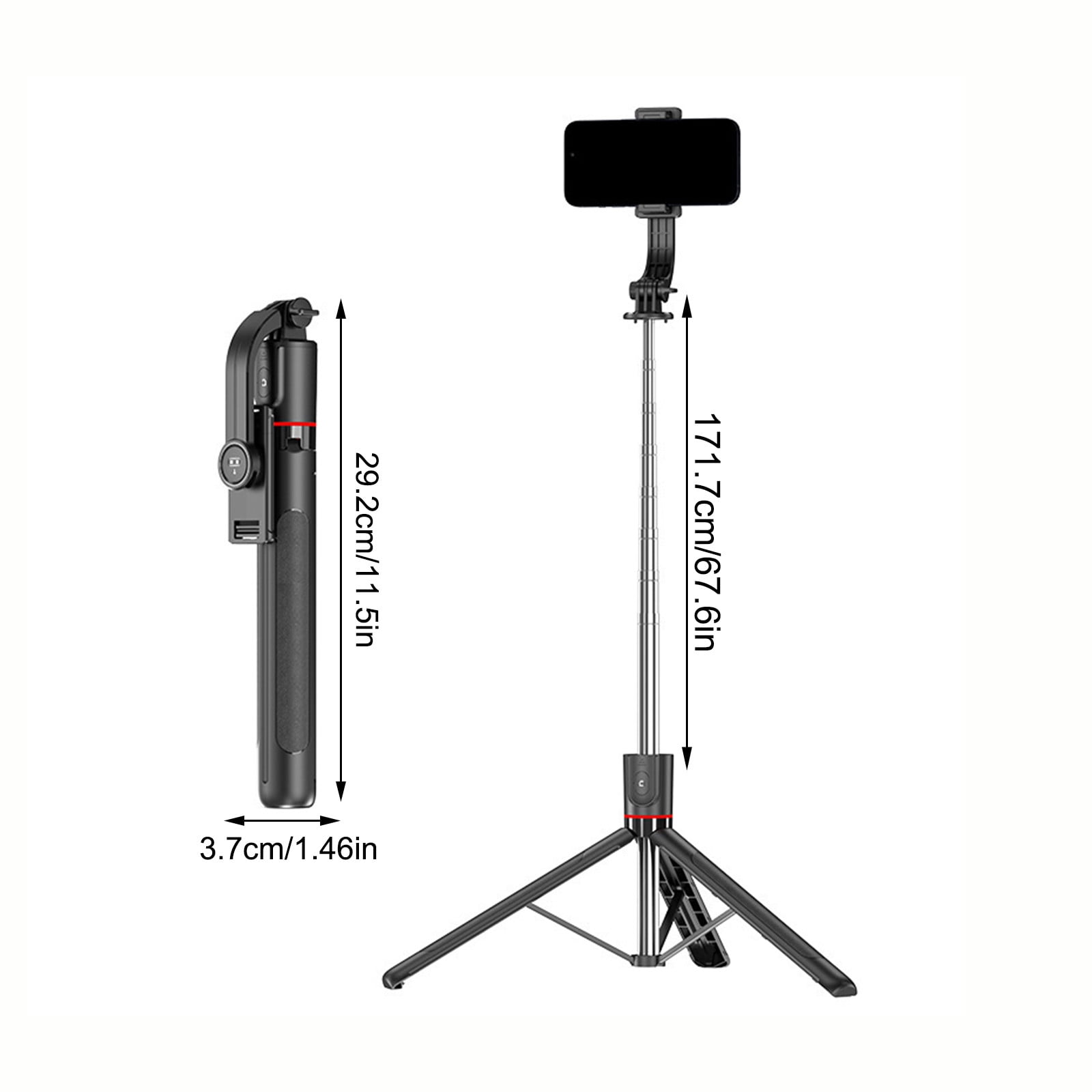 Trépied Smartphone + Télécommande Bluetooth – Selfie Stick Extensible 67 Cm, Support Bureau 3-en-1 Pour IPhone Android Vidéo TikTok