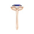 thumbnail image 3 of ANGARA Oval Lab Grown 2 Ct Blue Sapphire Halo Engagement Ring for Women in 14K Rose Gold (Size-9x7mm) | September Birthstone, Anniversary, Jewelry Gift for Women | Lab-Grown Blue Sapphire Ring, 3 of 8