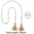 thumbnail image 7 of Wood Bead Garland Farmhouse Beads with Tassels,Farmhouse Tassel Garland Country Wall Hanging Decor Prayer Beads(White wash), 7 of 7