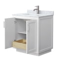 thumbnail image 3 of Wyndham Collection Miranda 30" Wood&Metal Single Bathroom Vanity in White/Nickel, 3 of 5