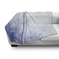 thumbnail image 3 of Pale Blue Soft Flannel Fleece Throw Blanket, Abstract Curled Leaves Natural Flower Arrangement, Cozy Plush for Indoor and Outdoor Use, 50" x 60", Violet Blue Pale Blue, by Ambesonne, 3 of 6