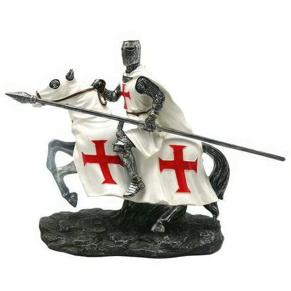 FC Design 6"H White Crusader Cavalry Figurine Statue Sculpture Ornament Decoration Home/Room Decor and Unique Gift Ideas for Housewarming, Holidays and Birthdays