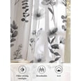 thumbnail image 6 of Sheer Curtains 54 Inch Length, Grey Spring Floral Semi Sheer Curtains Light Filtering Window Treatment, Flowers Botanical Elegant Pastoral Privacy Voile Drapes for Living Room Bedroom 52x54 Inch, 6 of 7