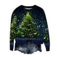 thumbnail image 6 of Feancey Womens Xmas Tree Sweatshirt Loose Crewneck Long Sleeve Holiday Pullover Novelty Christmas Print Casual Tunic Sweatshirts Fall Fashion Clothes Green XXL, 6 of 7