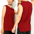 thumbnail image 4 of LNWUY Men's Big and Tall Sleeveless UPF 50+ Swim Shirts Quick Dry Workout Tank Top UV Protection Running Gym Muscle T Shirts Red S, 4 of 5