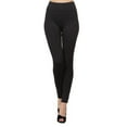 thumbnail image 3 of 4 Pack Women's Warm Winter Fleece Lined wide elastic waistband Thermal Leggings with Flattering Front Seam, 3 of 6