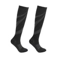 thumbnail image 1 of Bas de Compression pour Course Hommes Femmes Chaussettes de Sport Marathon Chaussettes de Randonnée 20-30mmHg Ajustement Vol Grossesse Varices QYS041-Black S-M, 1 of 6