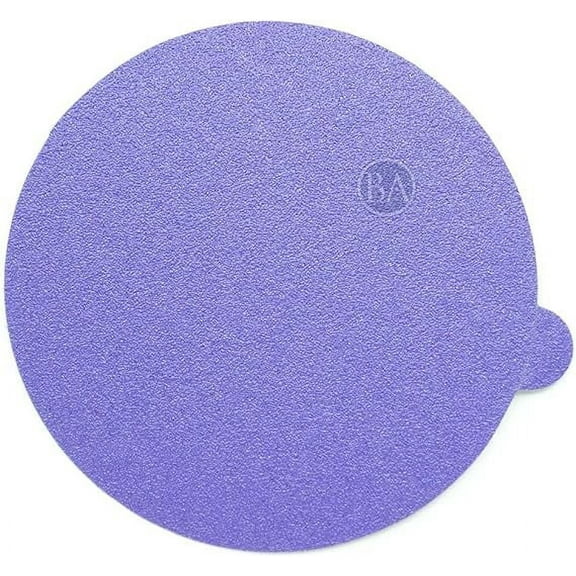 Benchmark Abrasives 5" Premium Ceramic Purple No Hole PSA Discs with Tab, Self Adhesive Random Orbital Sander Discs for Sanding Polishing on Metal Wood Fiberglass (50 Pack) - 150 Grit