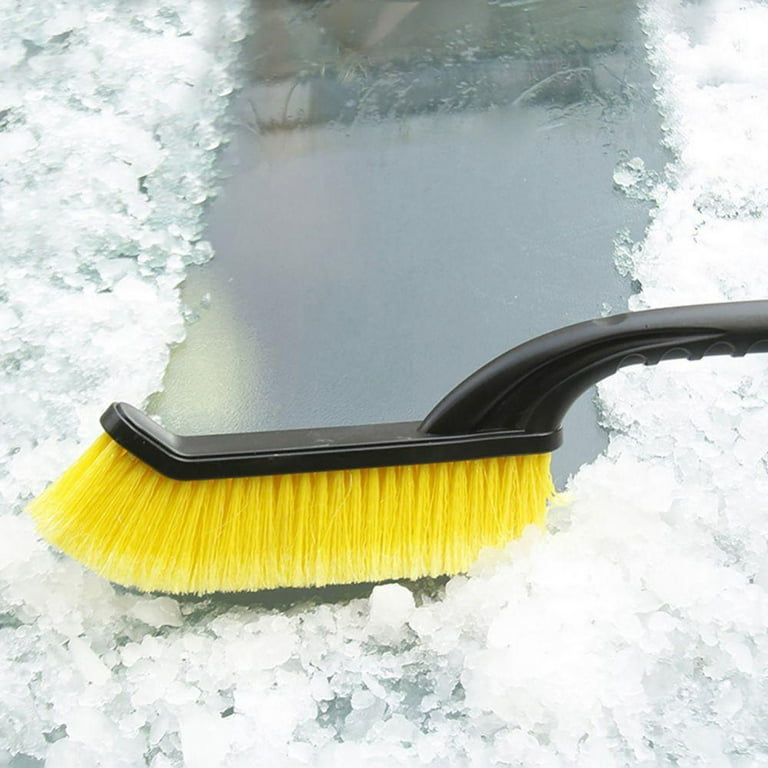 27 Snow Brush and Detachable Ice Scraper with Ergonomic Foam Grip for Cars, Trucks, SUVs (Heavy Duty ABS, PVC Brush), Yellow
