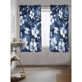 thumbnail image 3 of Navy Blue Spring Floral Curtains 72 Inch Length,Sheer Curtains for Bedroom Living Room Window Summer Flowers Watercolor Botanical Rod Pocket Drapes Kitchen Curtains Small Half Window 52"x72" 2 Panels, 3 of 6