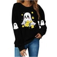 thumbnail image 2 of Women's Halloween Printed Round Neck Long Sleeved Top Loose Fitting Sweater, 2 of 6