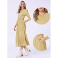 thumbnail image 2 of DARING DIVA Women's Long Sleeve Maxi Casual Formal Spring A-Line Dress L Yellow, 2 of 6