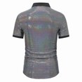 thumbnail image 7 of HOOMEUMY Men's Tight V-neck Shirts 2025 Trendy Classic Solid Shirts Turndown Collar Tops Slim Fit Flowy Dressy Casual Blouse Workout Summer Basic Short Sleeve Basic Tees Silver S, 7 of 7